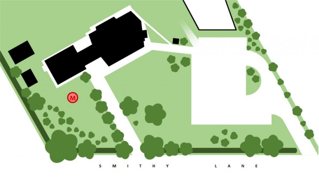 Location of the monument at Scarisbrick Village Hall.